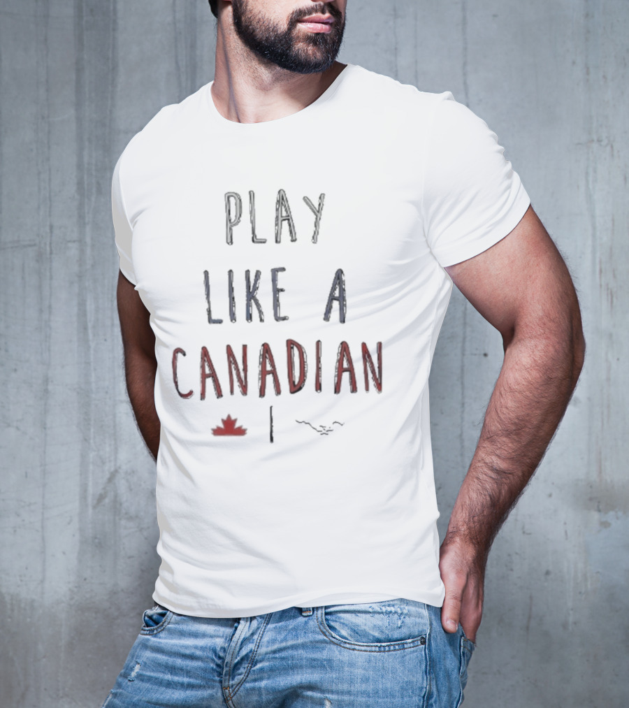 Play Like A Canadian Calgary Stampeders Maple Leaf Icon Football Team T-Shirt