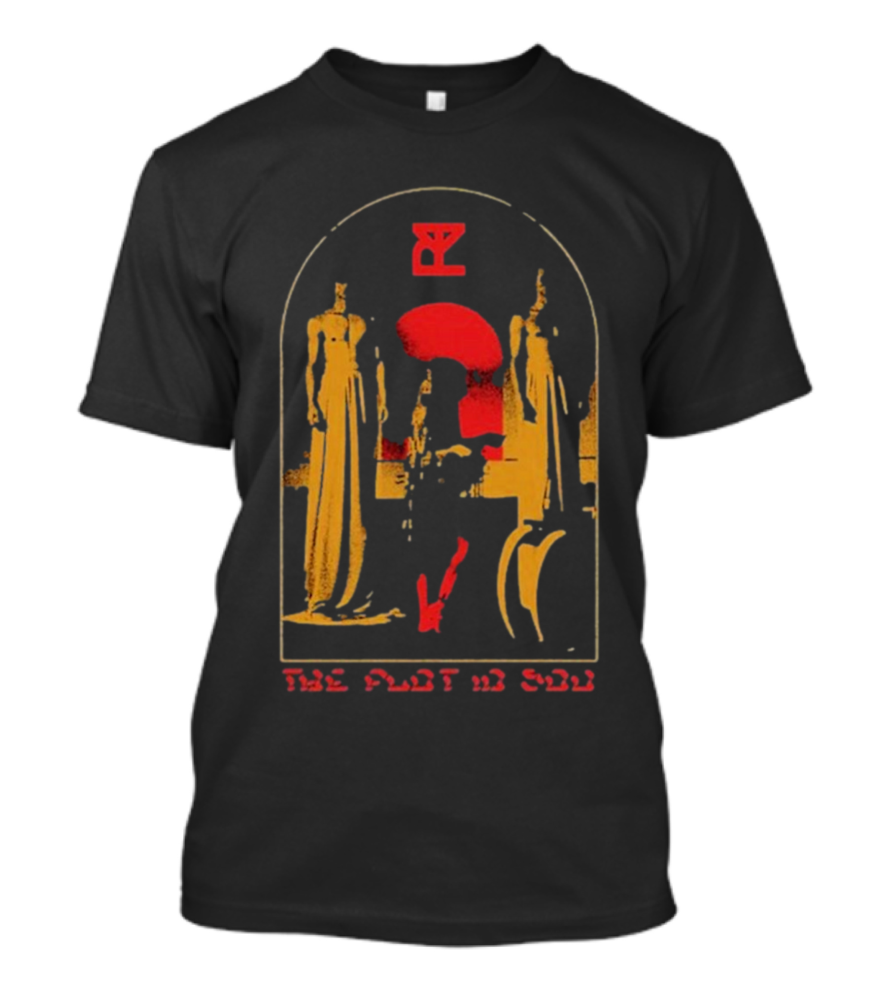 The Plot In You TPIY Long Red Question Mark Roman Statue Arch T-Shirt