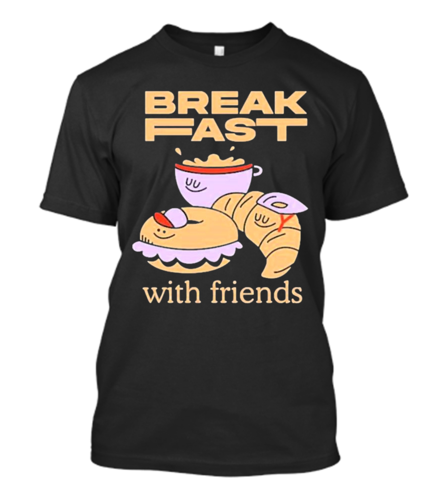 Breakfast With Friends Breakfast Racing Team Cup Croissant Bun T-Shirt