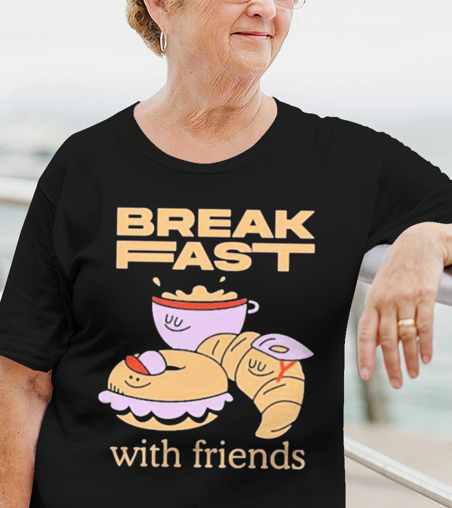 Breakfast With Friends Breakfast Racing Team Cup Croissant Bun T-Shirt