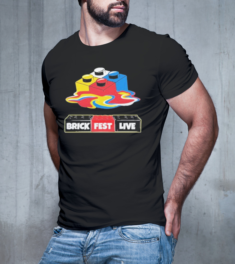 Brick Fest Live Colorful Blocks Event T-Shirt