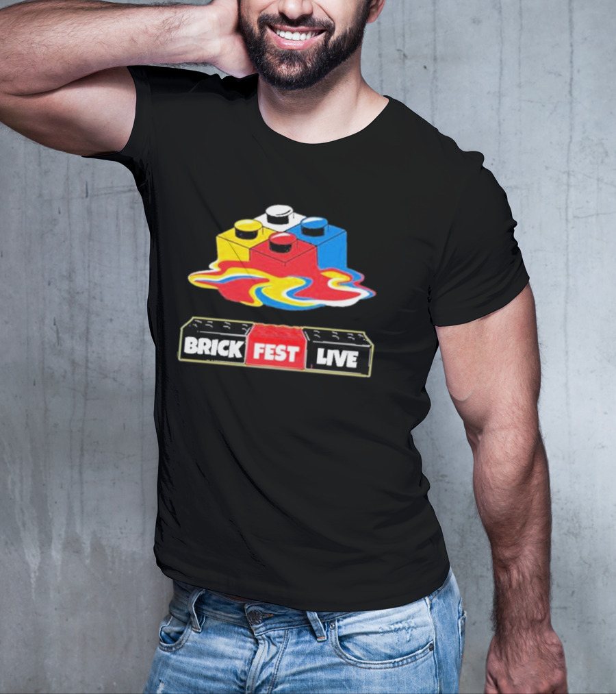 Brick Fest Live Colorful Blocks Event T-Shirt