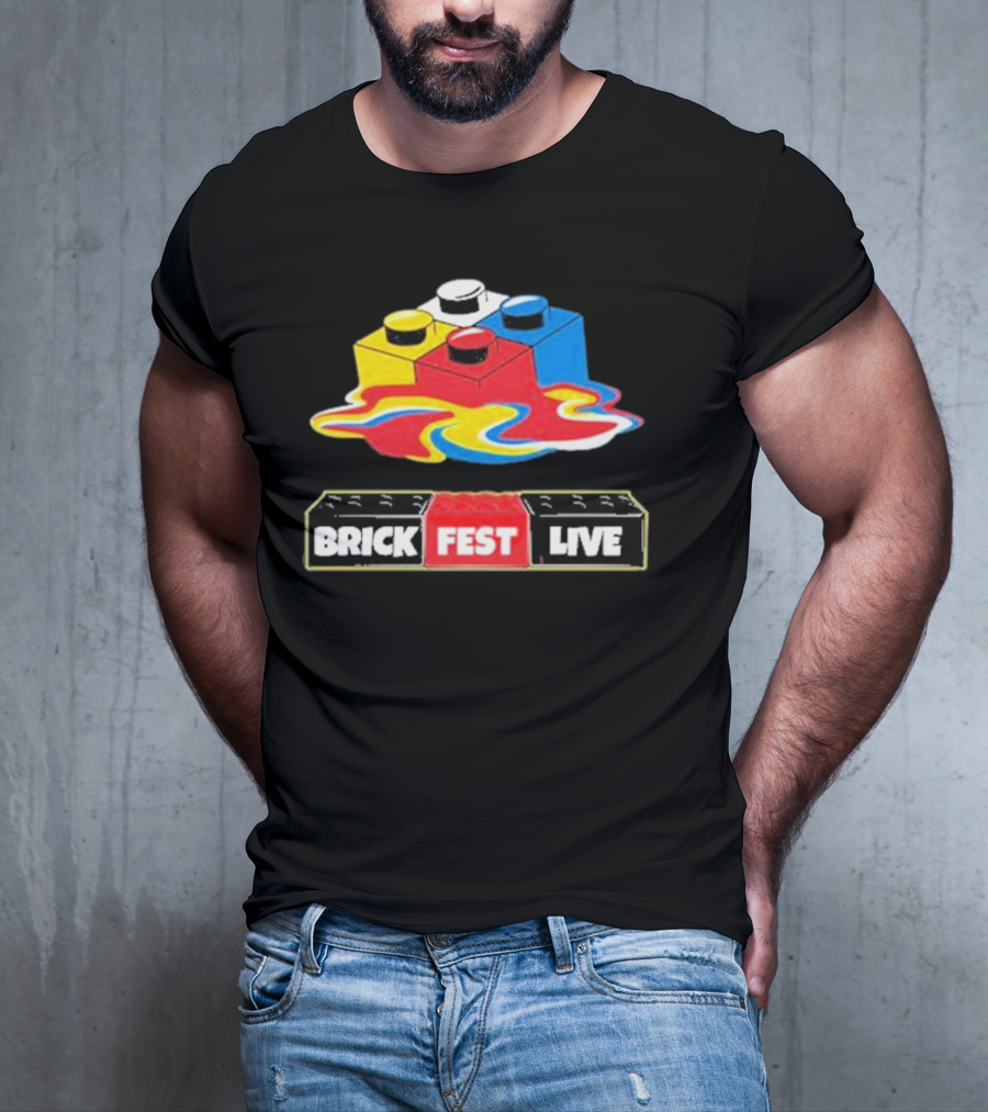 Brick Fest Live Colorful Blocks Event T-Shirt