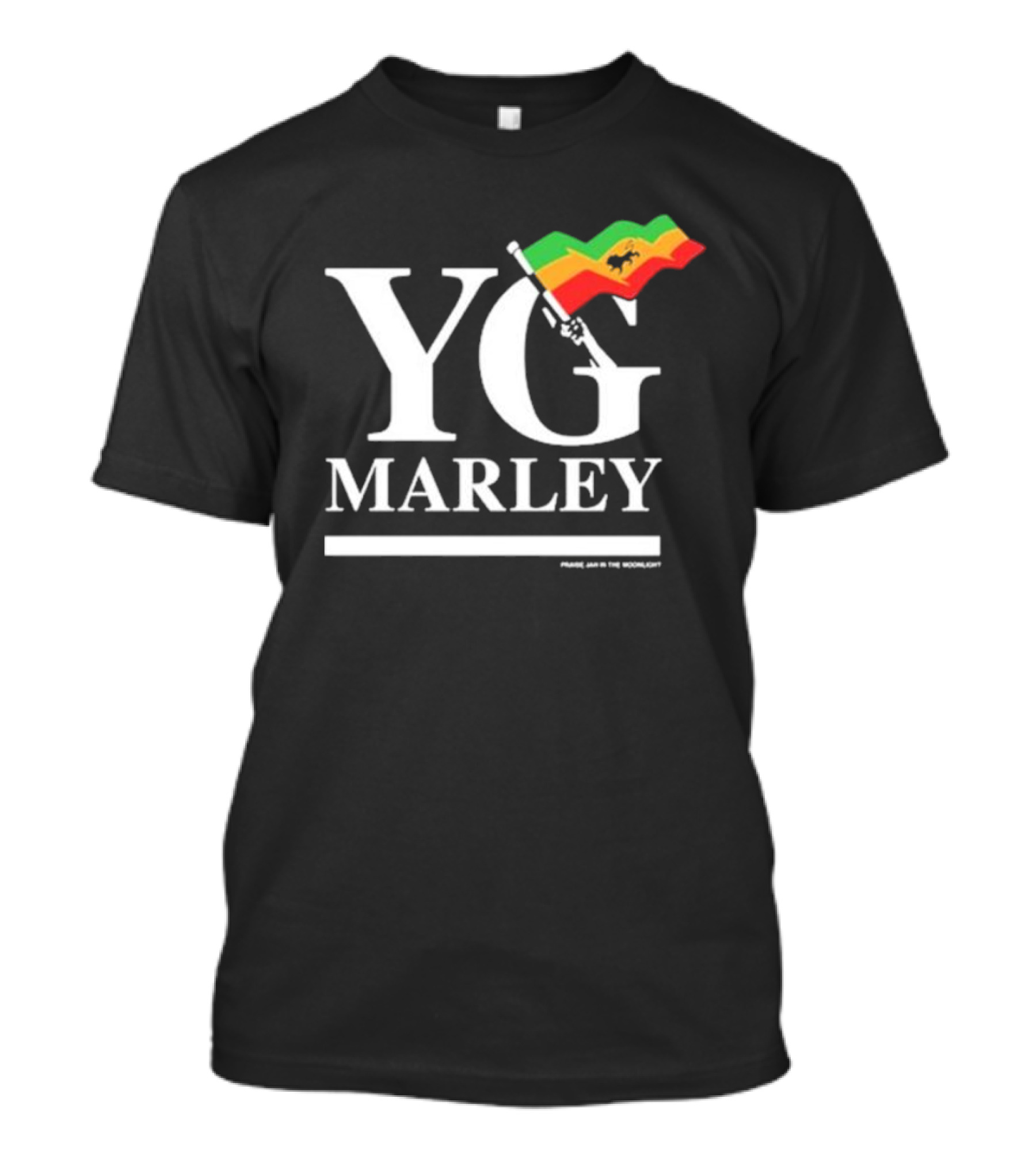 YG Marley Flag Emancipate Yourself Praise Jah In The Moonlight T-Shirt
