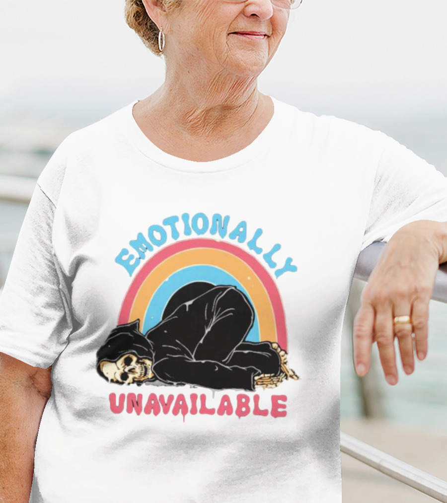 Emotionally Unavailable Skeleton Rainbow T-Shirt