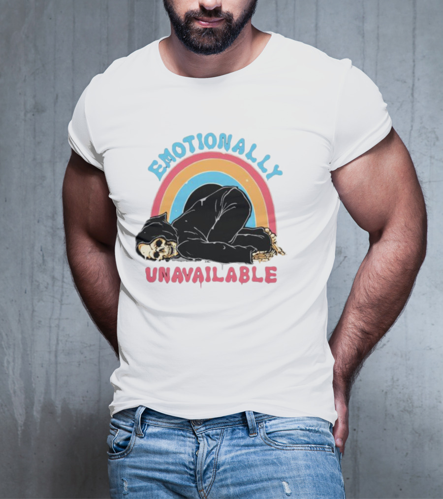 Emotionally Unavailable Skeleton Rainbow T-Shirt