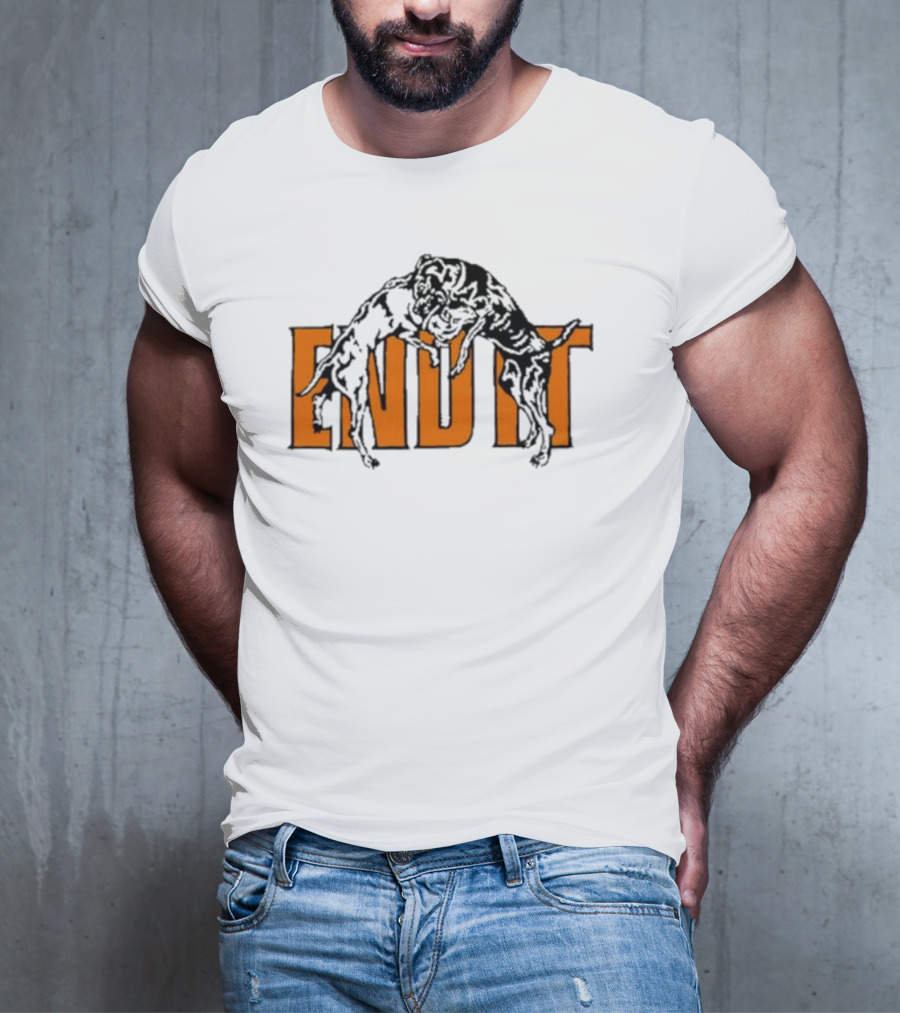 End It Isthatadug Dog Wrestling Emblem T-Shirt