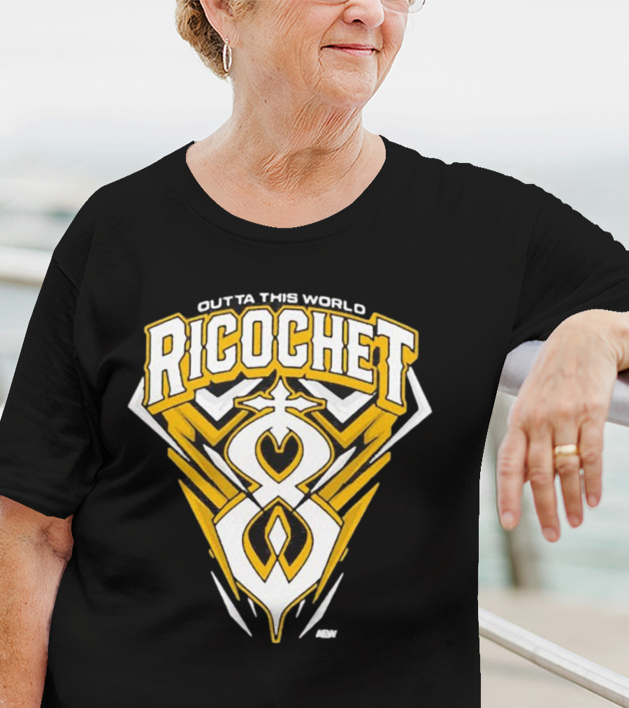 Outta This World Ricochet AEW Logo Yellow Black T-Shirt