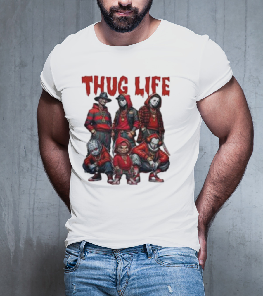 Thug Life Horror Clown Gang Red Hoodies T-Shirt