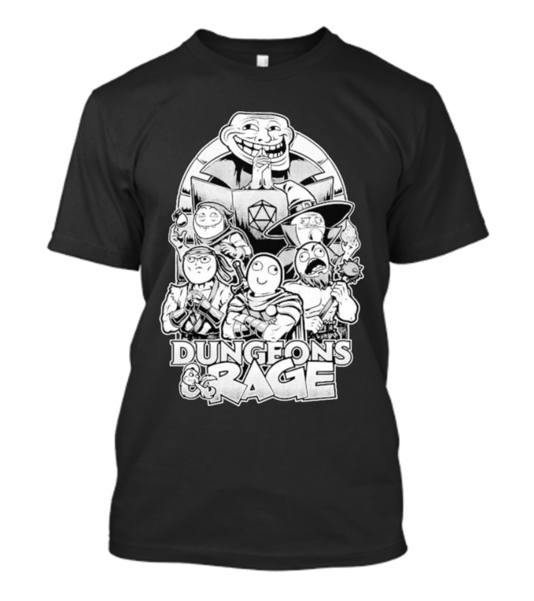 Dungeons And Rage Troll Face Meme Characters T-Shirt