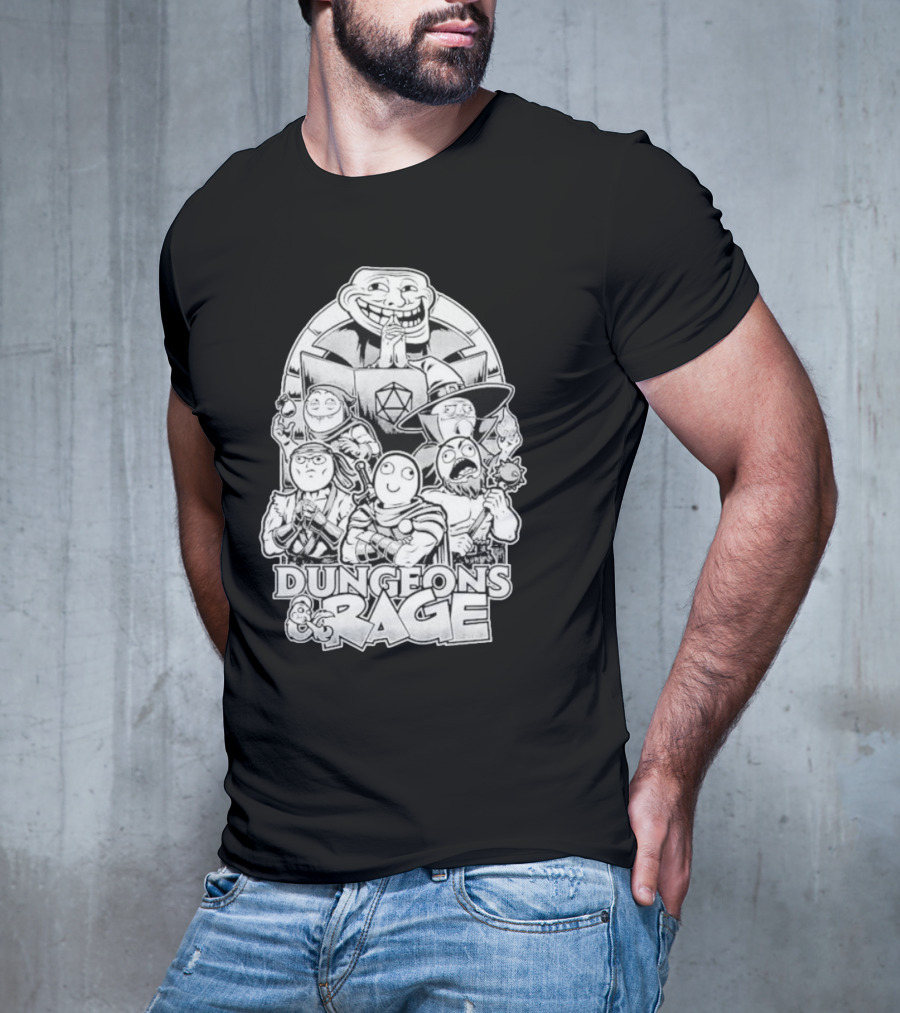 Dungeons And Rage Troll Face Meme Characters T-Shirt