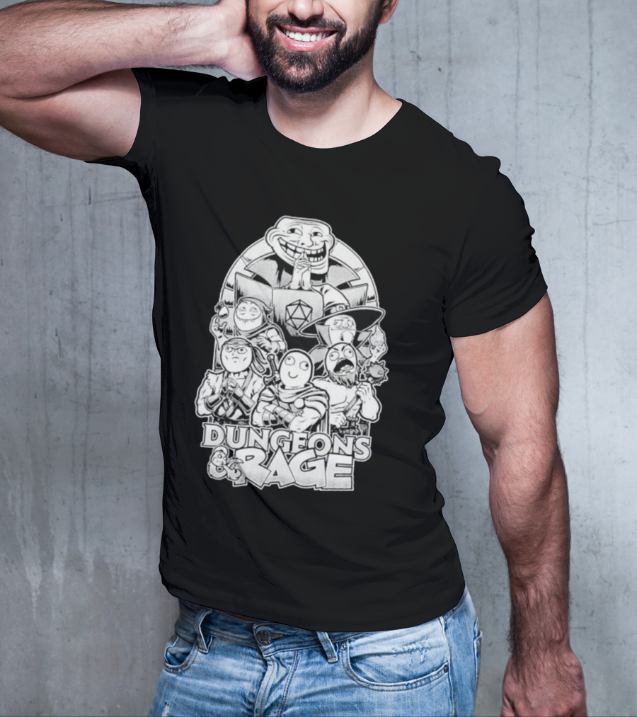 Dungeons And Rage Troll Face Meme Characters T-Shirt