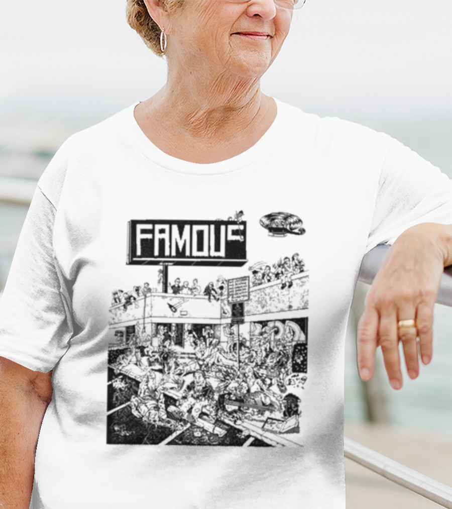 Famous Stars Chaos Scene In Urban Streetscape T-Shirt