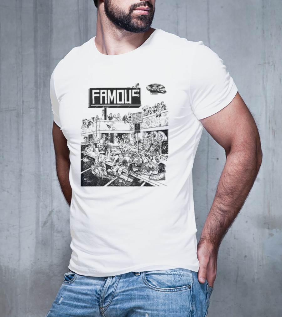 Famous Stars Chaos Scene In Urban Streetscape T-Shirt