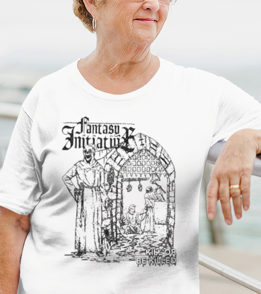 Fantasy Initiative Kill Or Be Killed Medieval Dungeon Scene T-Shirt