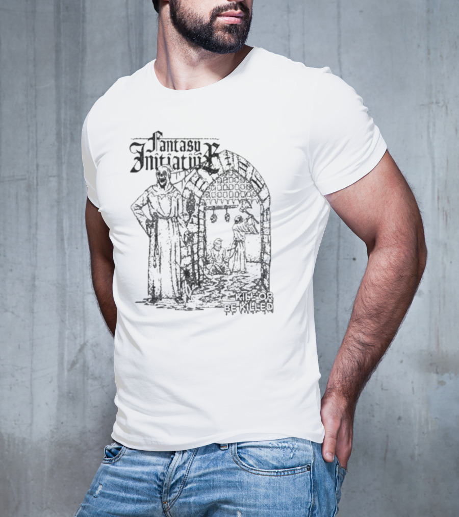 Fantasy Initiative Kill Or Be Killed Medieval Dungeon Scene T-Shirt