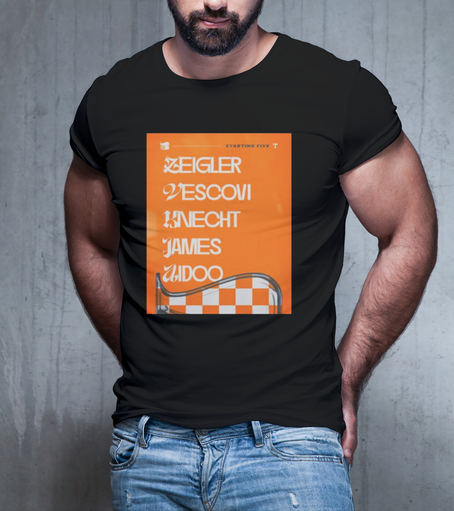 Zeigler Vescovi Knecht James Aidoo Tennessee Starting Five T-Shirt