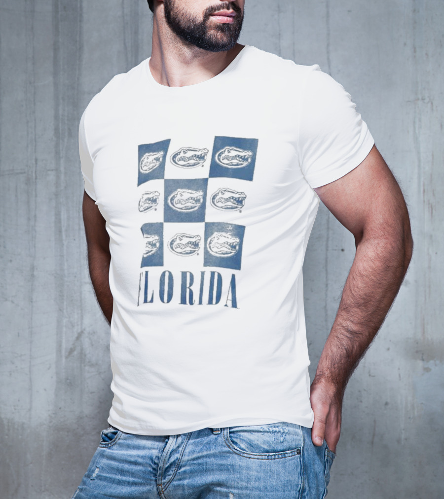 Florida Gators Pressbox Women's Checkerboard Logo Andy Waist Length Oversized T-Shirt