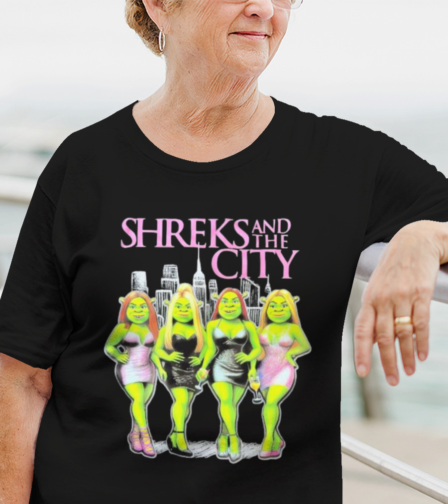 Shreks And The City Four Lady Shreks New York Skyline T-Shirt