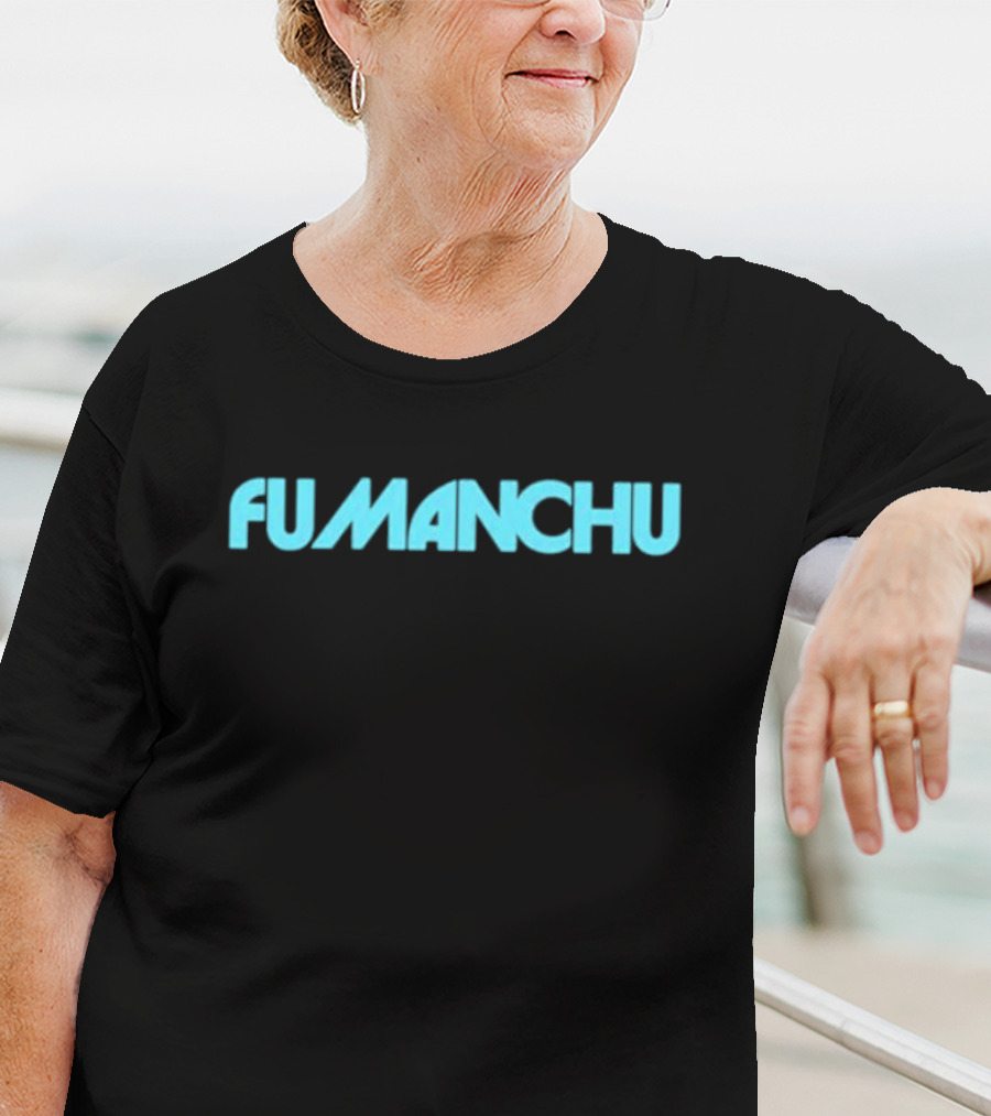 Fu Manchu The Return Of Tomorrow Retro Logo Blue Text T-Shirt