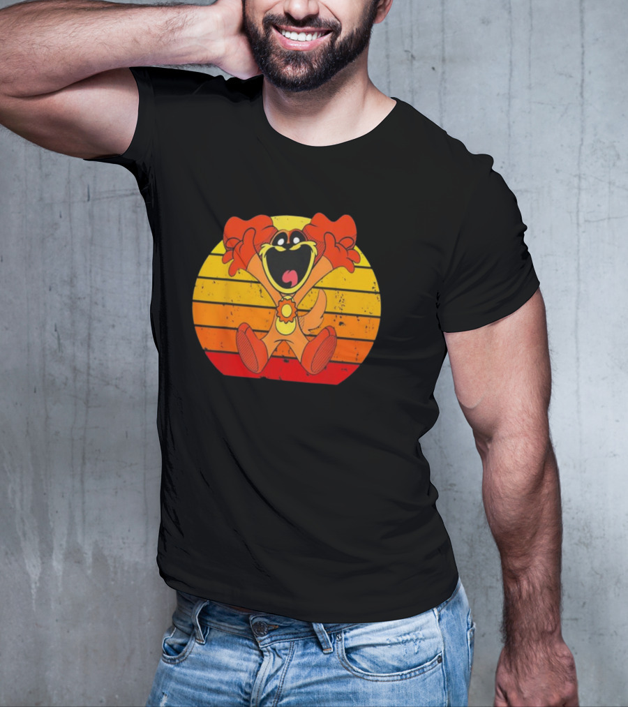 Funny Vintage Smiling Critters Catnap Dogday Lover Retro Sunset T-Shirt