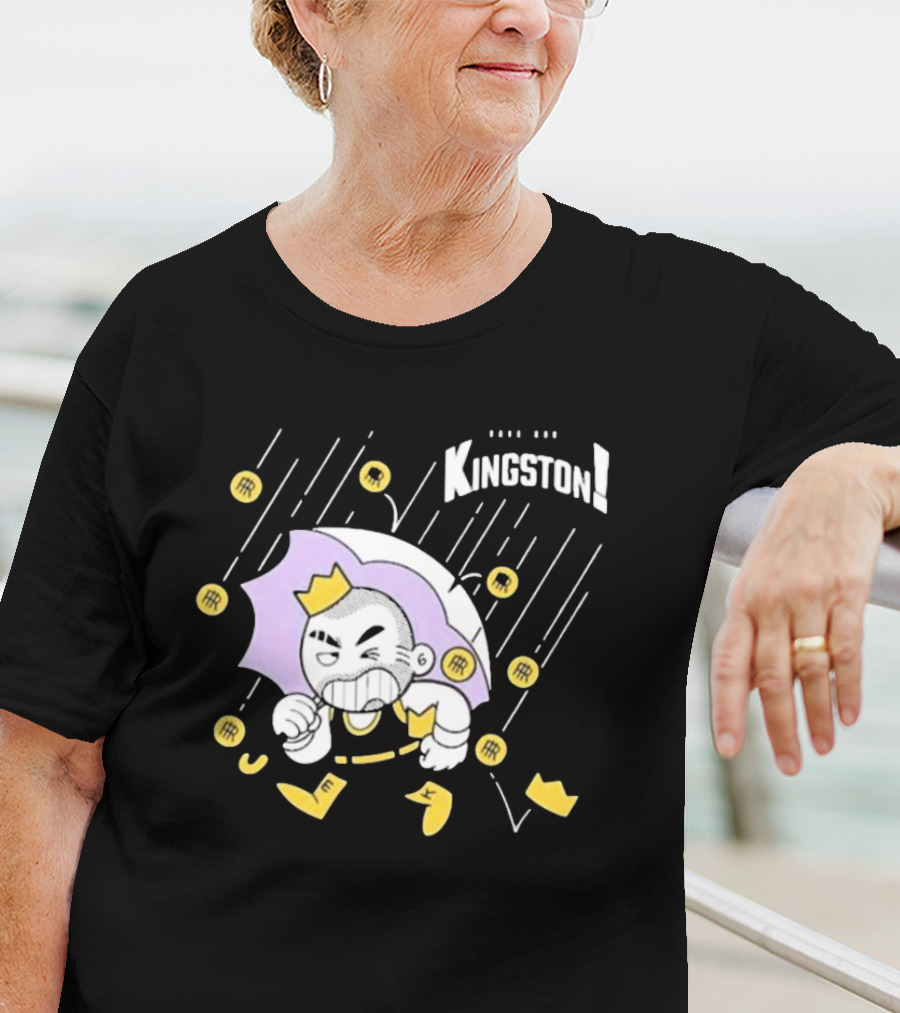 Bald Emo Kingston Character With Umbrella And Crown Symbols T-Shirt