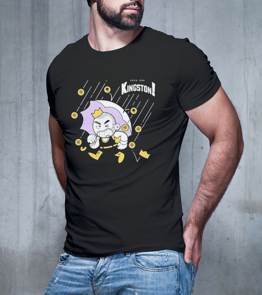 Bald Emo Kingston Character With Umbrella And Crown Symbols T-Shirt