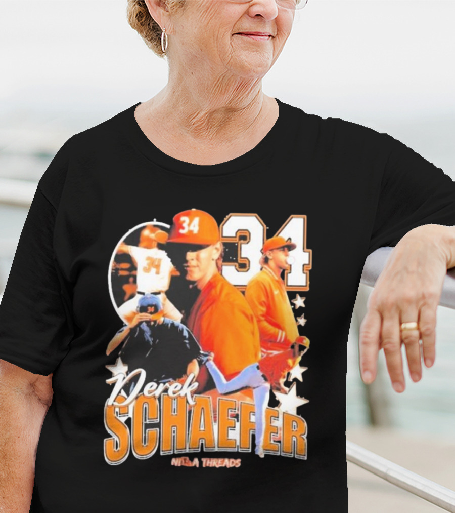 Derek Schaefer 34 Ninja Threads Baseball Star Athletic T-Shirt