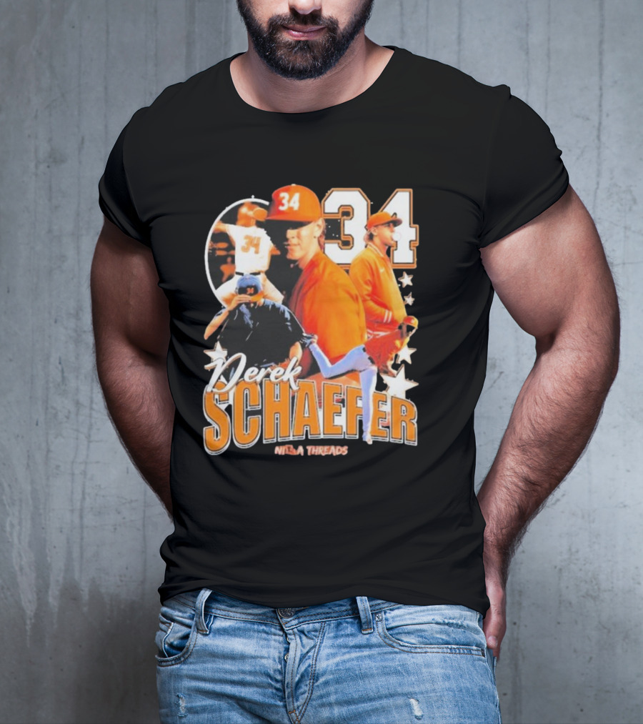 Derek Schaefer 34 Ninja Threads Baseball Star Athletic T-Shirt