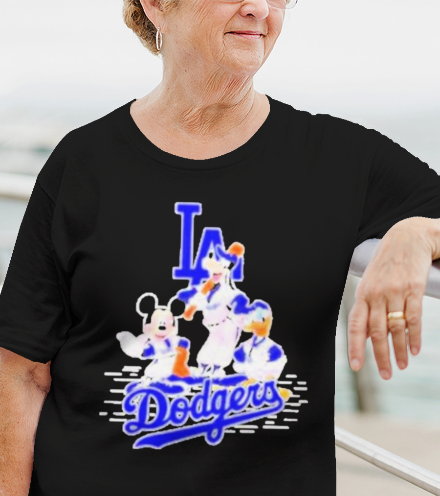LA Dodgers Mickey And Friends Disney Baseball T-Shirt