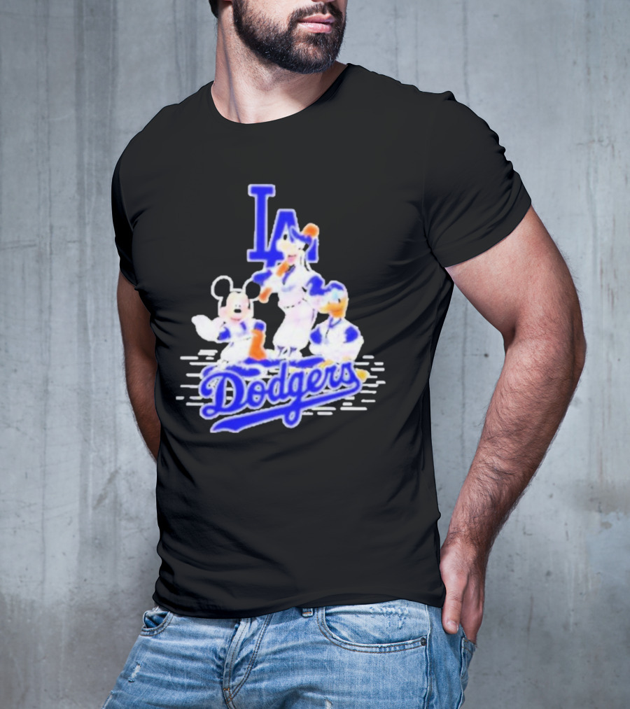 LA Dodgers Mickey And Friends Disney Baseball T-Shirt