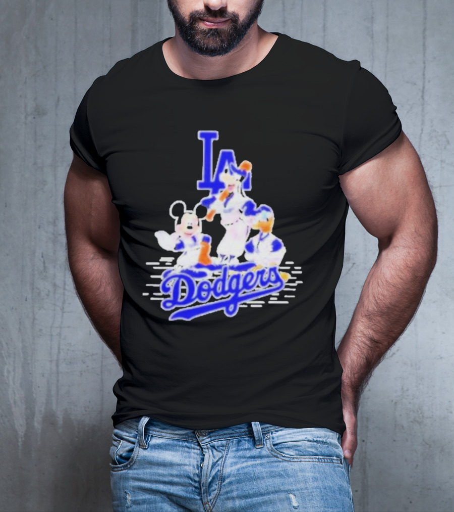 LA Dodgers Mickey And Friends Disney Baseball T-Shirt