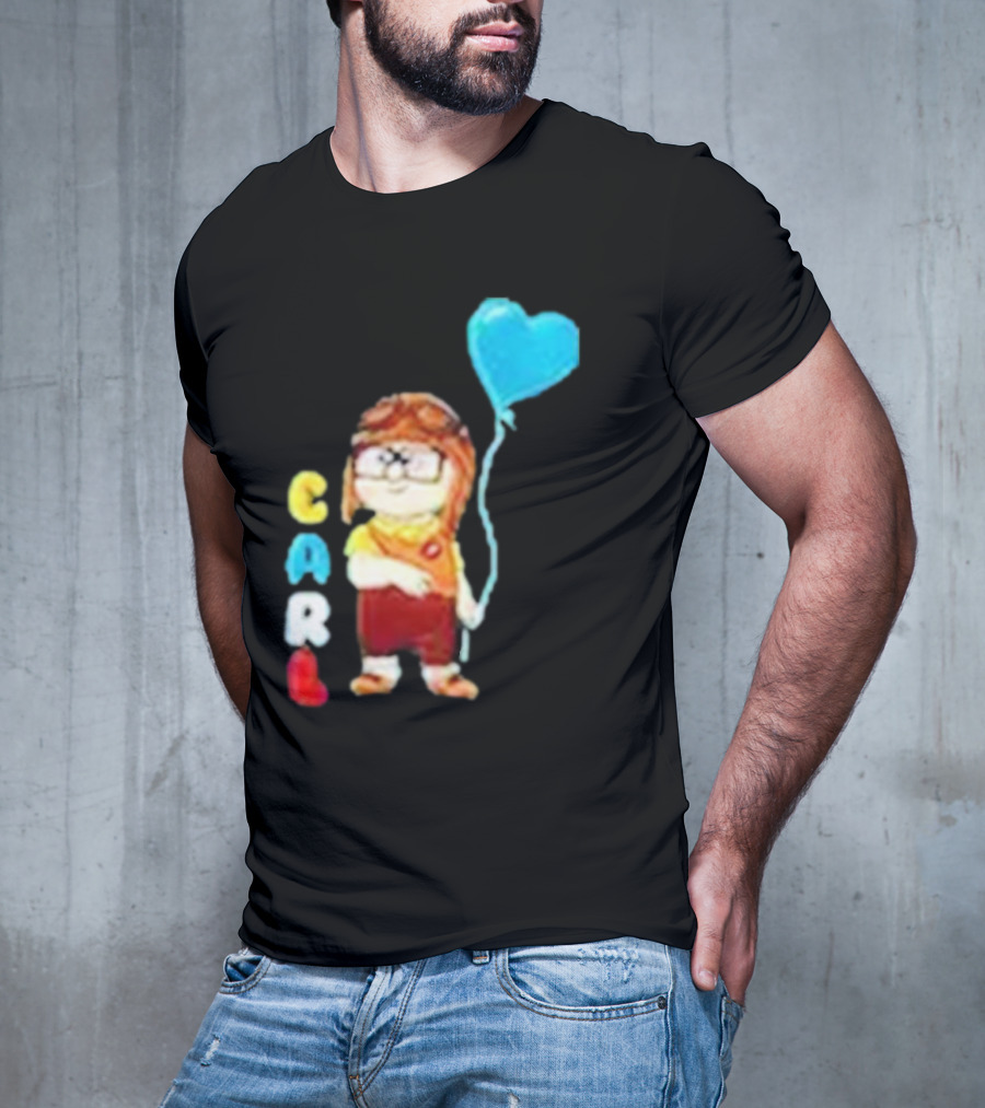 Disney Pixar Up Carl Holding Heart Balloon Couples T-Shirt