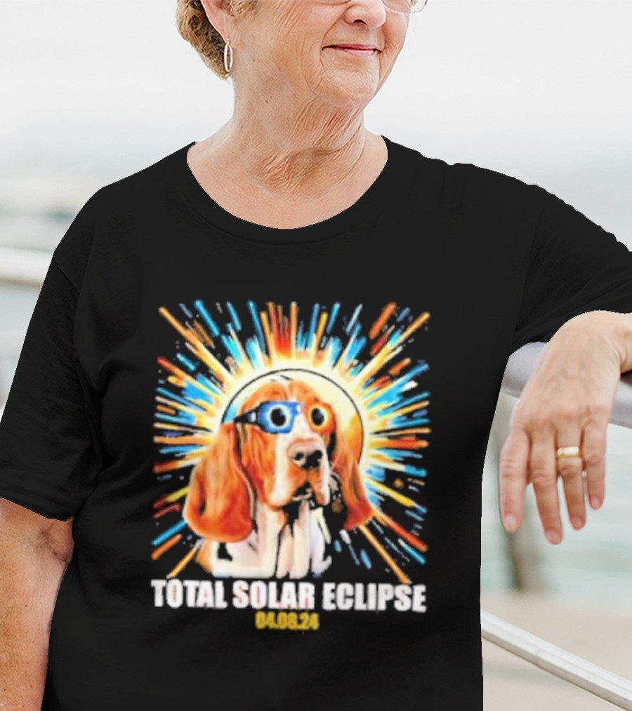 Total Solar Eclipse Dog Wearing Eclipse Glasses 04.08.24 T-Shirt