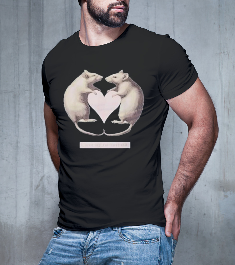 Dogecore I Love My Rat Husband Heart Rats T-Shirt