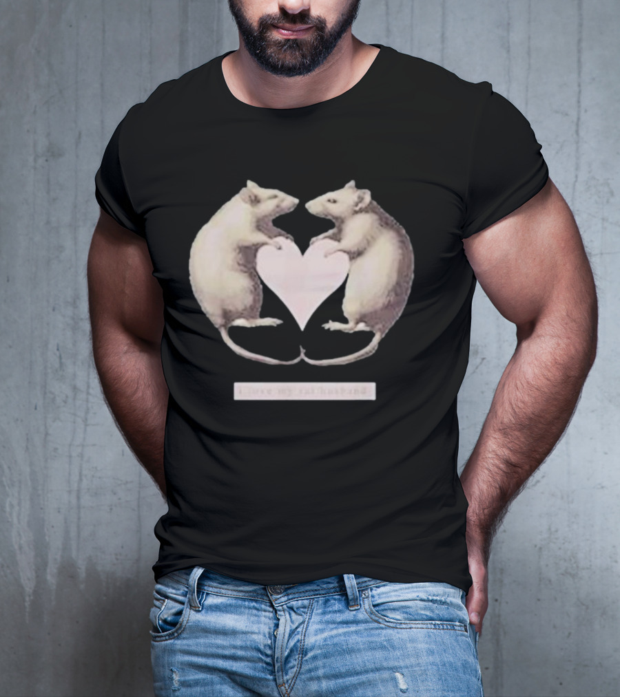 Dogecore I Love My Rat Husband Heart Rats T-Shirt