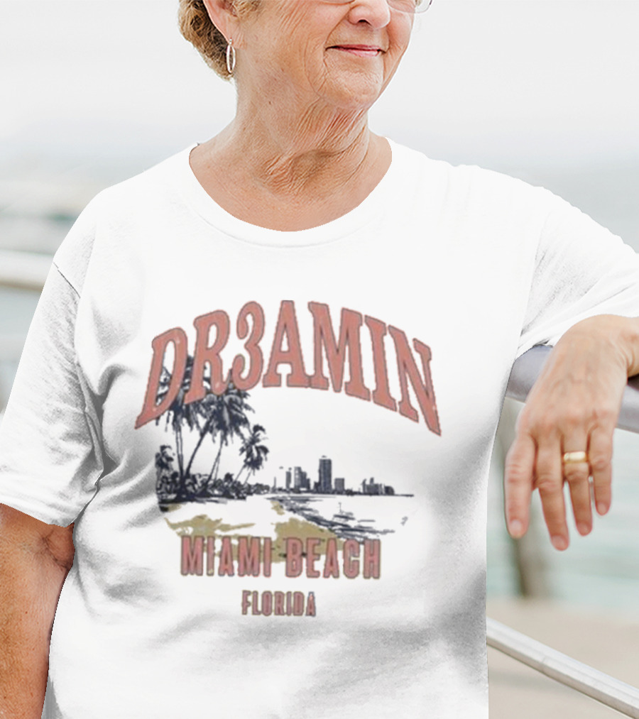 DR3AMIN Miami Beach Florida Skyline T-Shirt