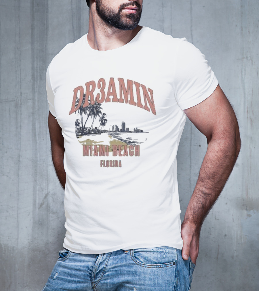 DR3AMIN Miami Beach Florida Skyline T-Shirt