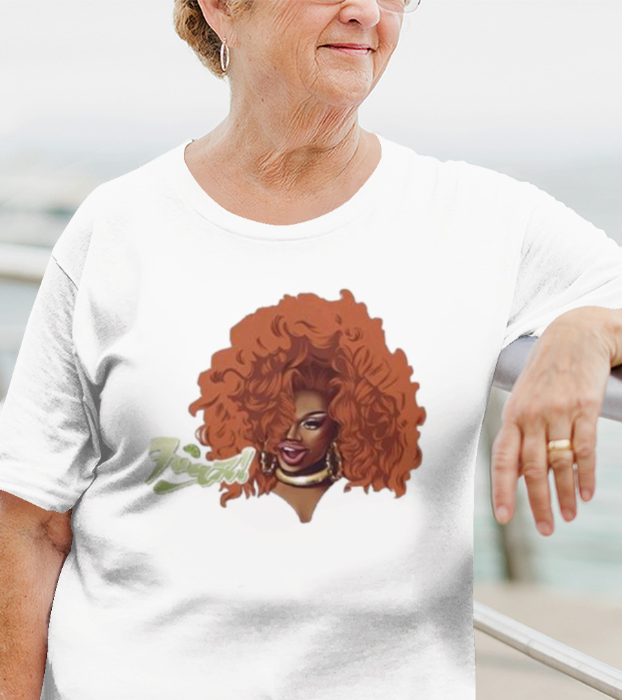 Drag Queen Sunami Foam Iconic Curly Hair T-Shirt
