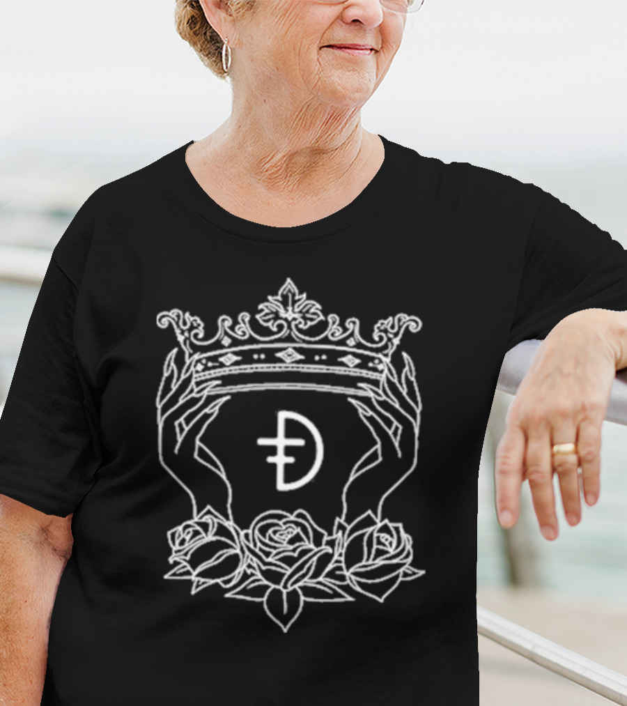 Drag Talk Rosy Crown Emblem With Ornate Floral And Hand Motif T-Shirt