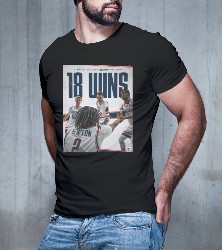 Single Season Bigeast Record 18 Wins UConn Basketball Team T-Shirt