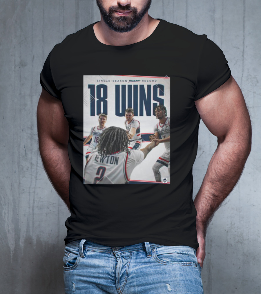 Single Season Bigeast Record 18 Wins UConn Basketball Team T-Shirt