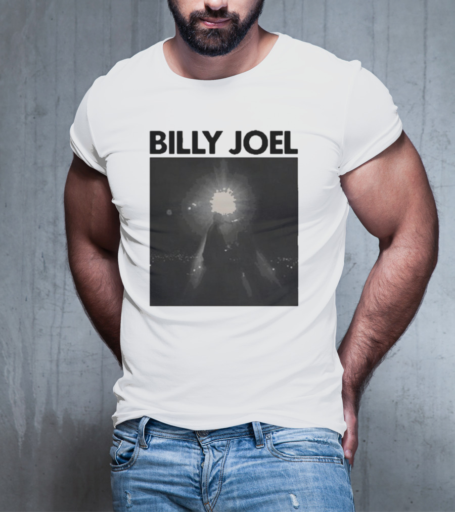 Billy Joel Concert Photo With Bright Light Backdrop T-Shirt