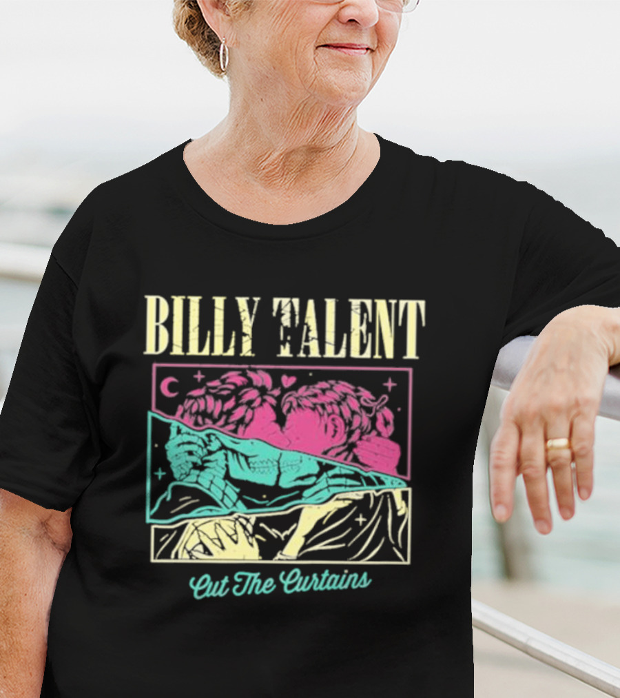 BILLY TALENT Cut The Curtains Kiss Night Pink Green Love Moon Star T-Shirt