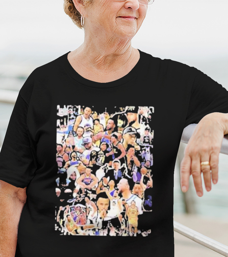 Happy Birthday Stephen Curry Basketball Court Emotions Collage T-Shirt