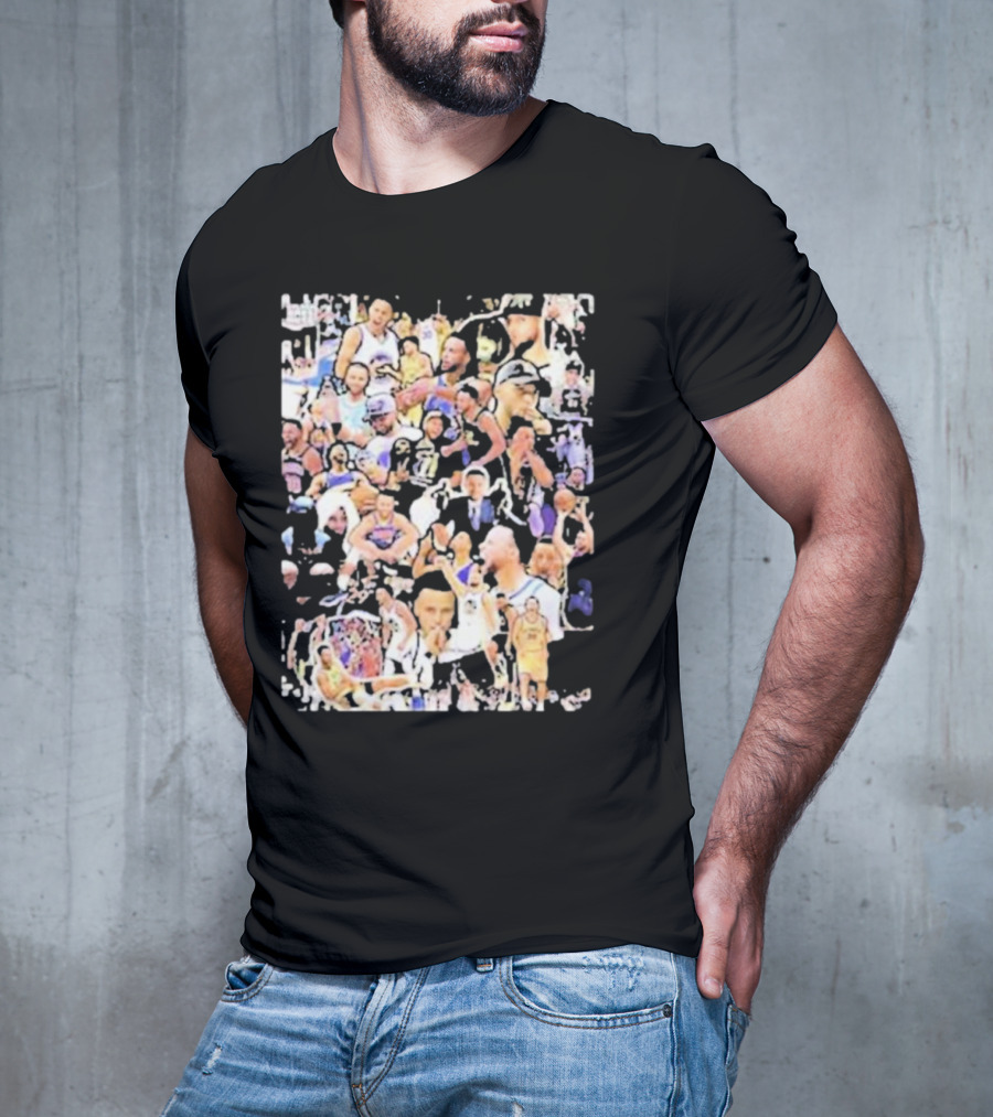 Happy Birthday Stephen Curry Basketball Court Emotions Collage T-Shirt