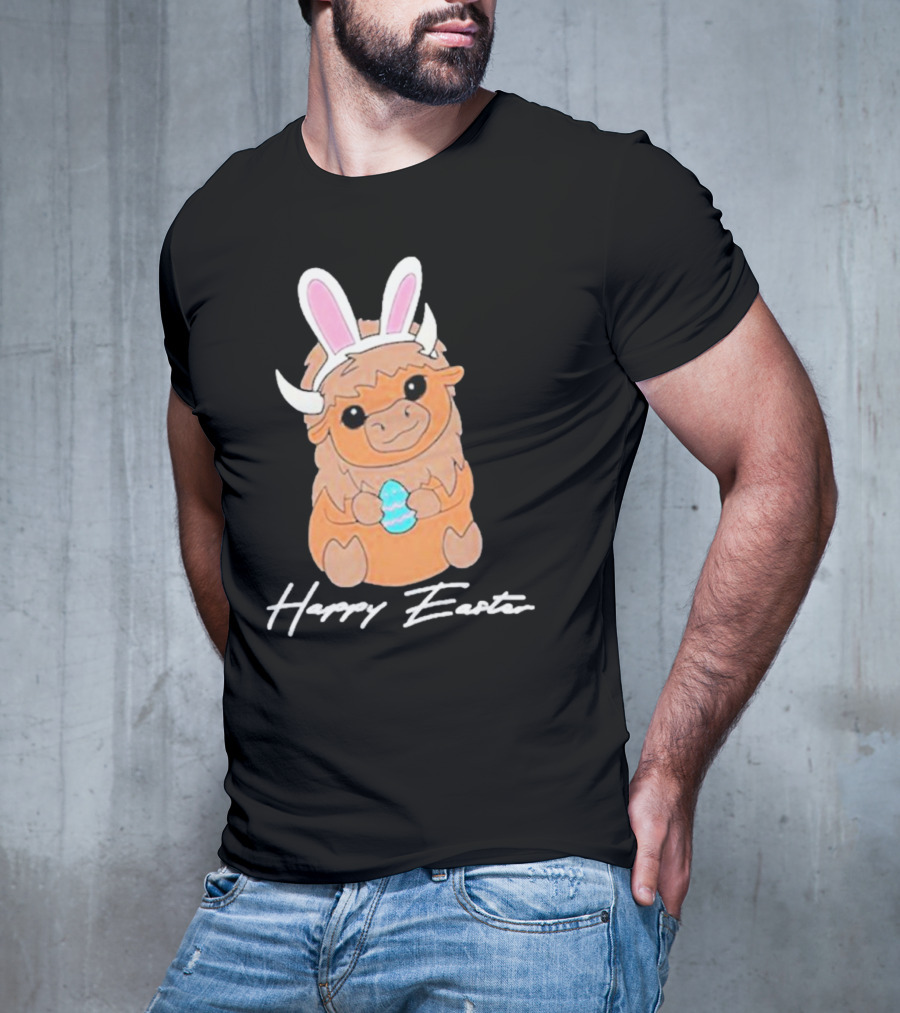 Happy Easter Buffalo Bunny With Ears And Egg T-Shirt