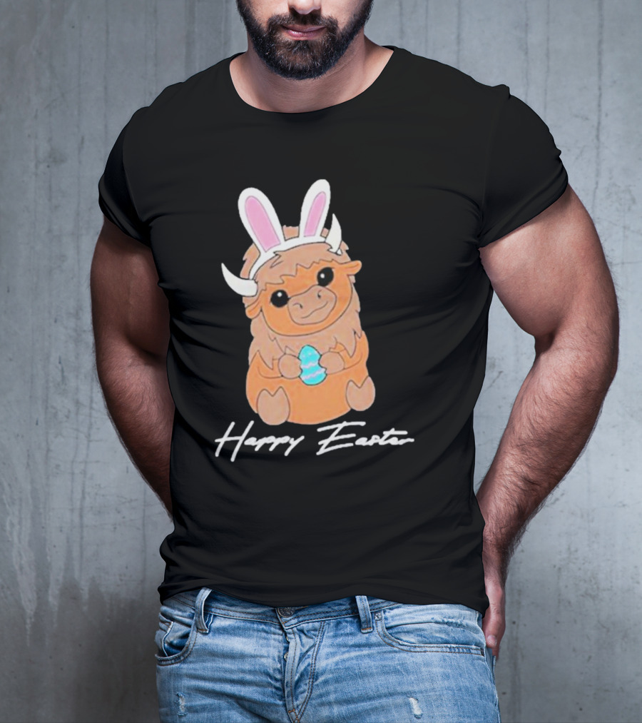 Happy Easter Buffalo Bunny With Ears And Egg T-Shirt