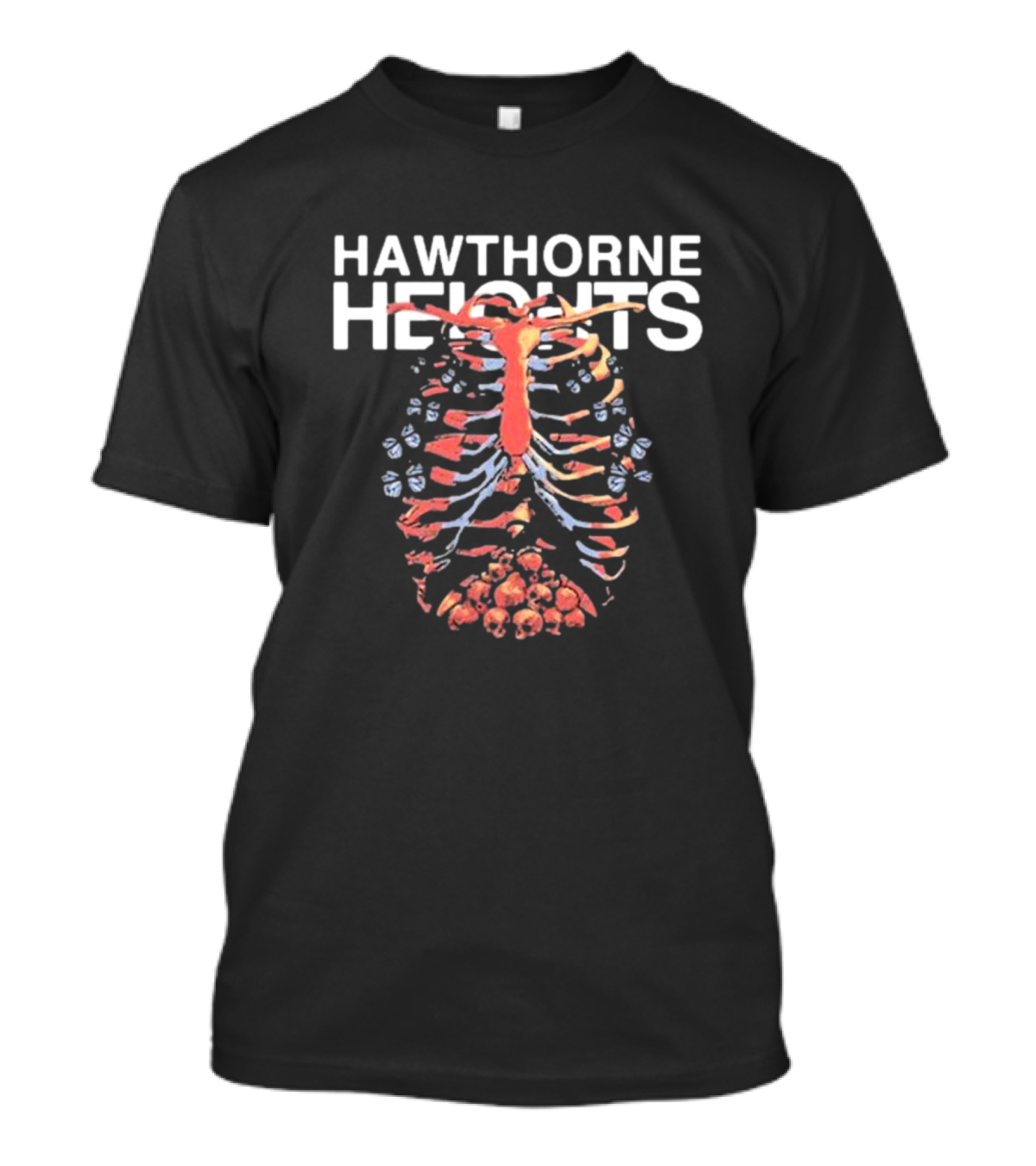 Hawthorne Heights Ribcage Skeleton Skulls T-Shirt