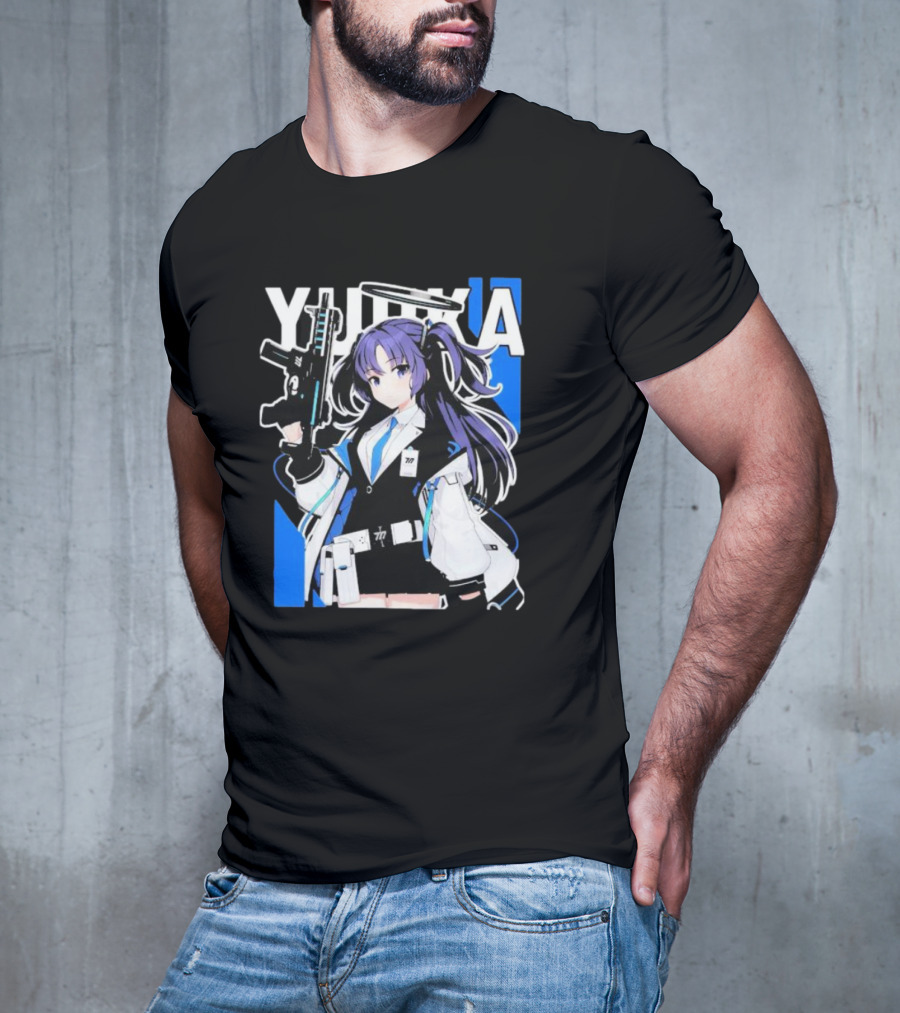 Yuuka Blue Archive Holding Gun Anime Character T-Shirt